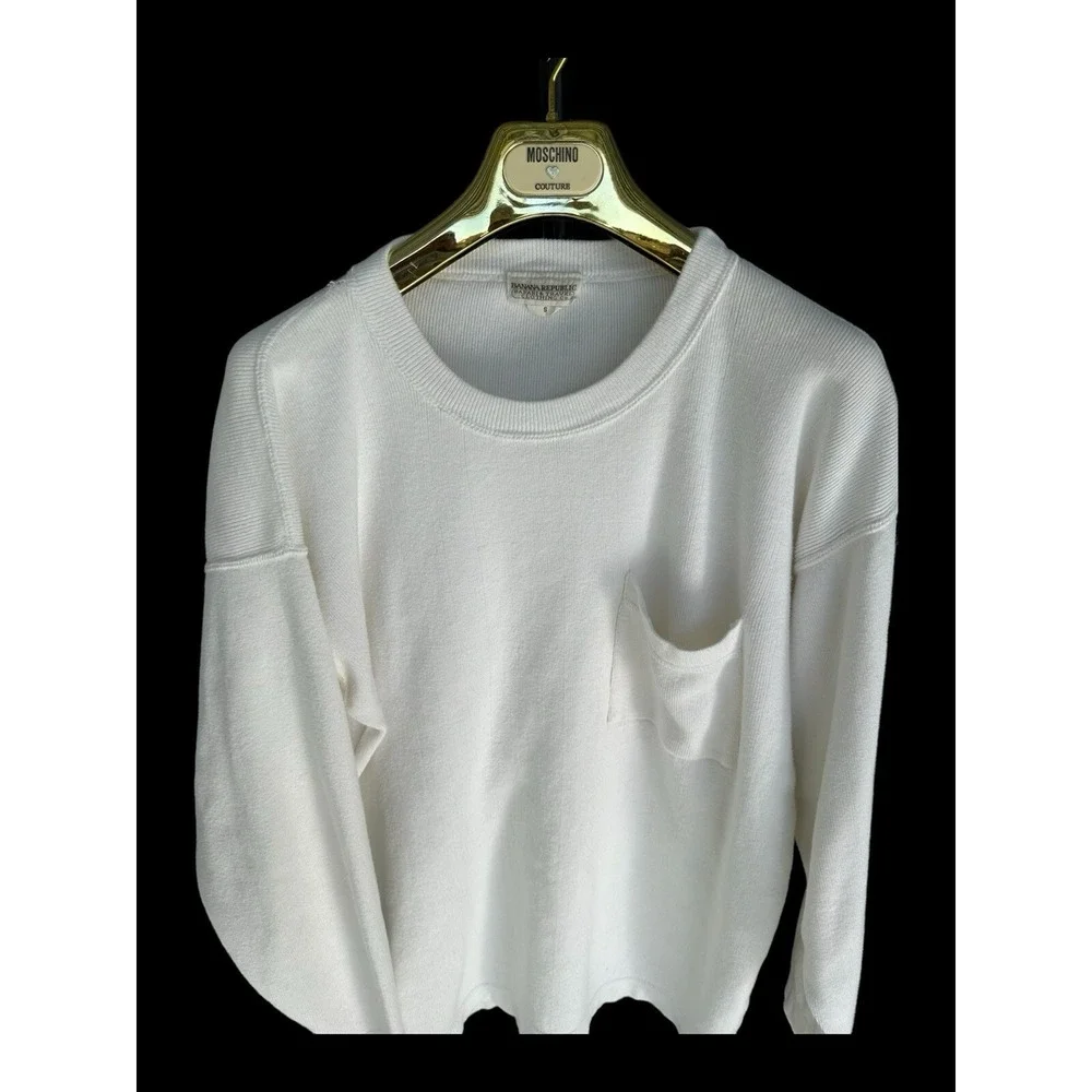 True‎ Vintage Banana Republic Safari Pocket Sweatshirt Sz Small Oversized